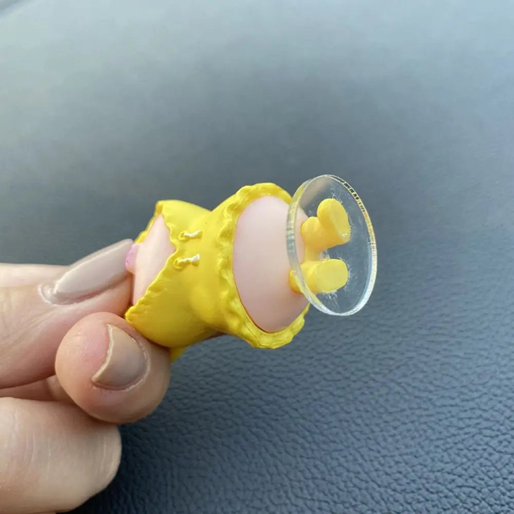 6-Piece Mini Flocked Piggy Car Dashboard Ornament Figures