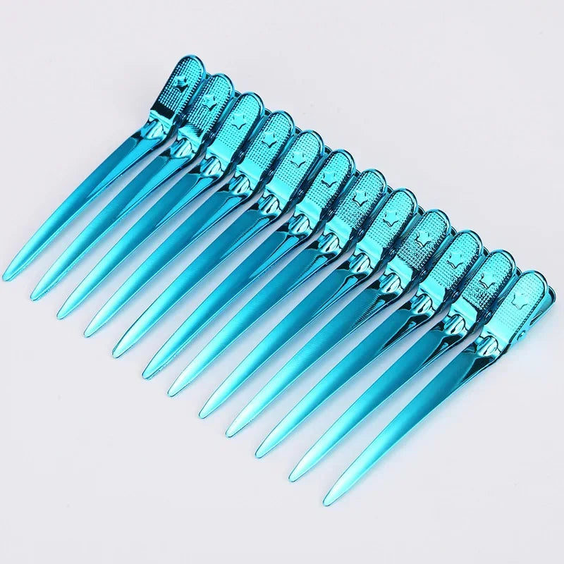 12-Piece Duck Mouth Hair Sectioning Clips | Metal Styling Clamps