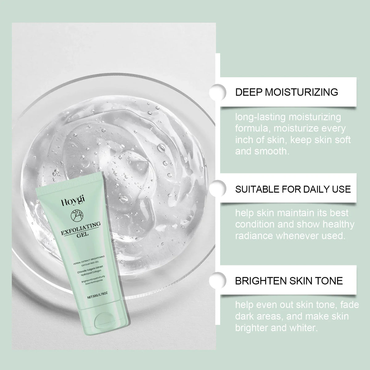 Hoygi 50g Exfoliating Facial Scrub – Pores, Acne & Moisture