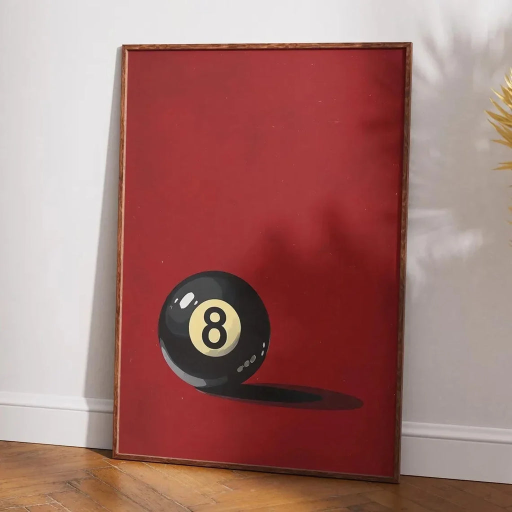 Retro Lucky 8 Ball Canvas Wall Art Print | Home Decor