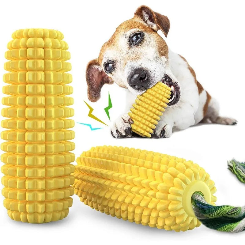 Tough Squeaky Corn Stick Dog Chew Toy for Aggressive Chewers
