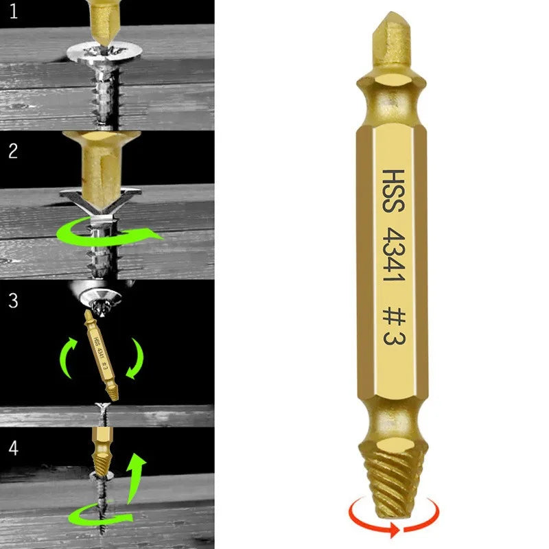 Double-Head Screw Extractor & Broken Bolt Remover Set