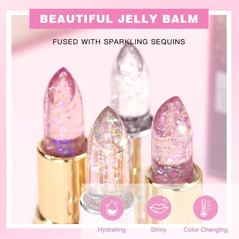 Shiny Jelly Temperature Changing Lipstick Hydrating Moisturizing Fade