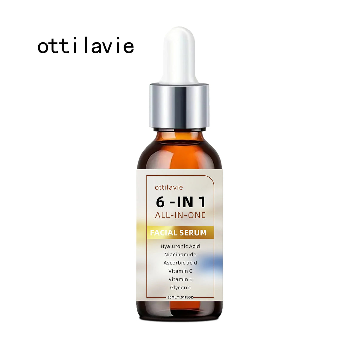 6-in-1 Facial Serum – Hyaluronic Acid, Niacinamide & Vitamin C/E