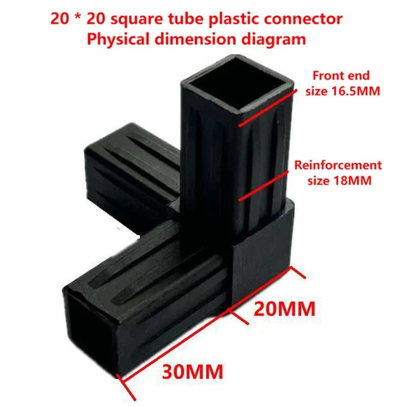 1 2 3 4- 5-way Cross Square Pipe Fittings 20X20Pipe Angle Code
