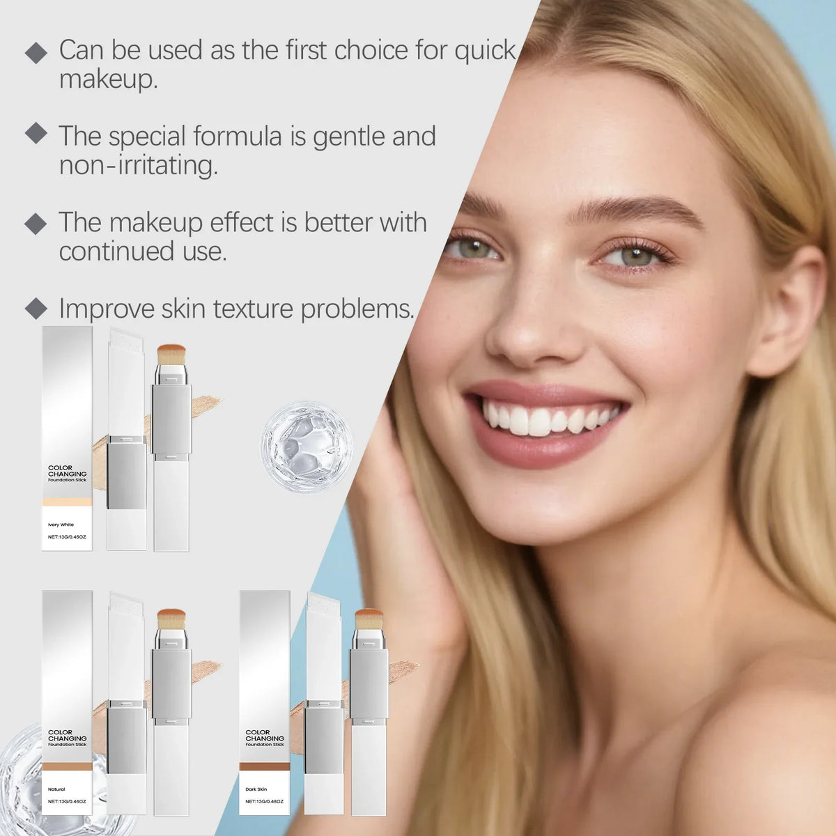 2-in-1 Color Changing Foundation & Concealer – Natural Finish