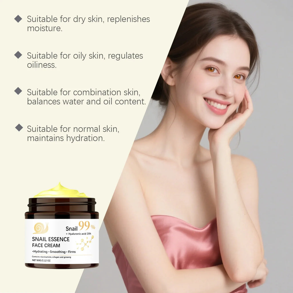 Hoygi Snail Mucin Face Cream – Anti-Aging & Brightening 60g