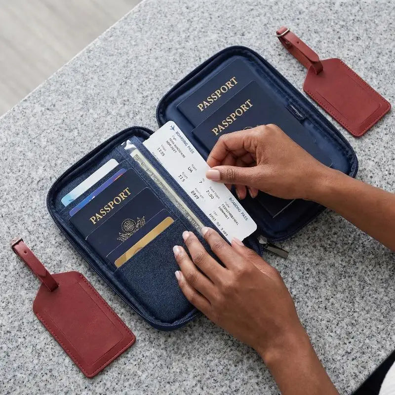 RFID Waterproof Family Travel Passport Holder & Organizer