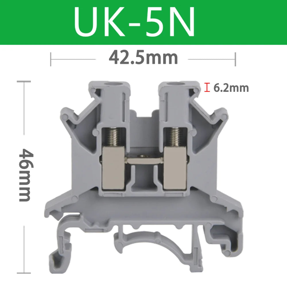 UK5N Screw Wire Connector 4mm Cable Feed-through Connection 12AWG