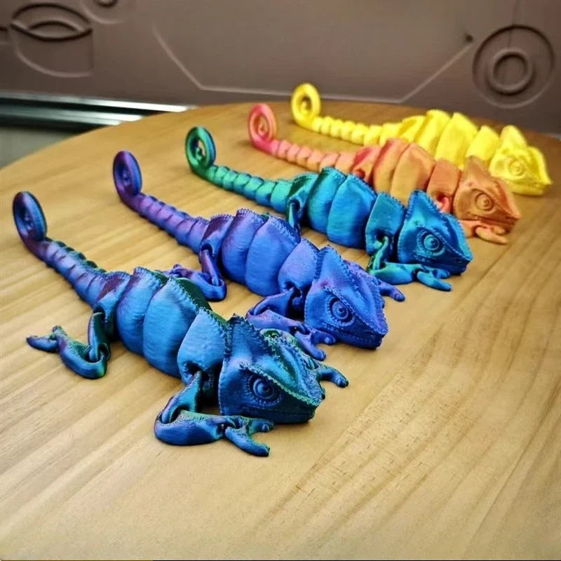 3D Printing Chameleon Figures Multi-joint Movable Animal Toys