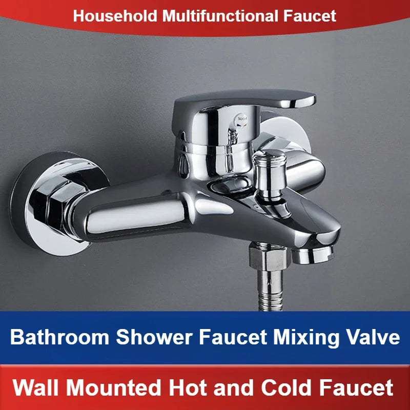 Zinc Alloy Wall-Mounted Triple Mixer Shower Faucet | G1/2 Inch