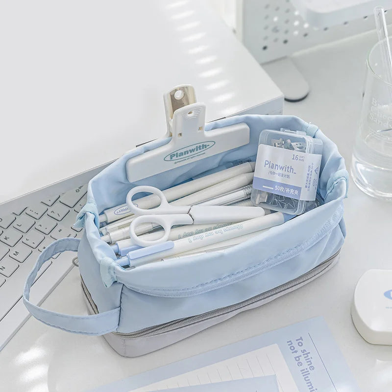 Double-Layer Large Capacity Pencil Case | Fabric Stationery Bag