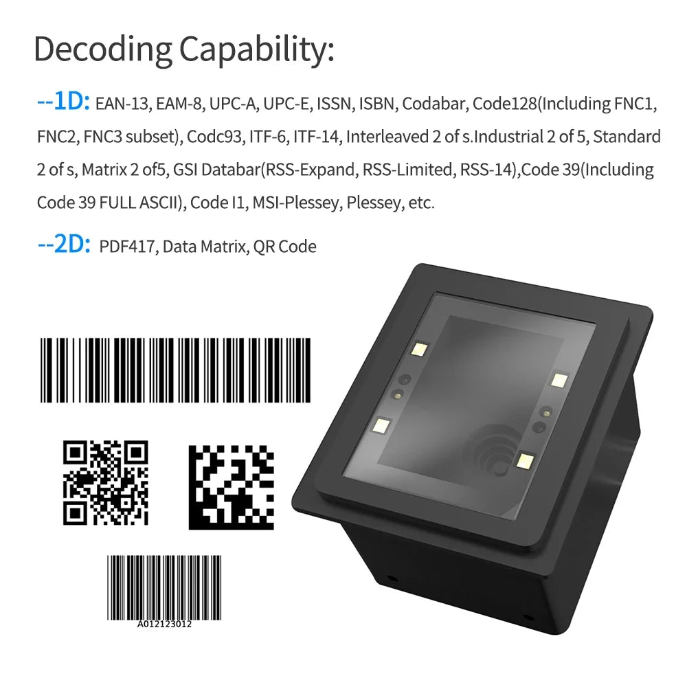 Arealer MJ-340 Embedded USB 1D/2D/QR Barcode Scanner Module
