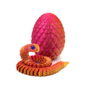 3D Printed Articulated Snake & Egg Figurine | Fidget Toy Decor