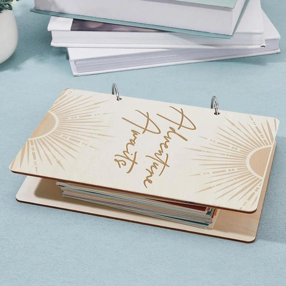 Wooden "Adventure Awaits" Loose Leaf Card & Photo Binder