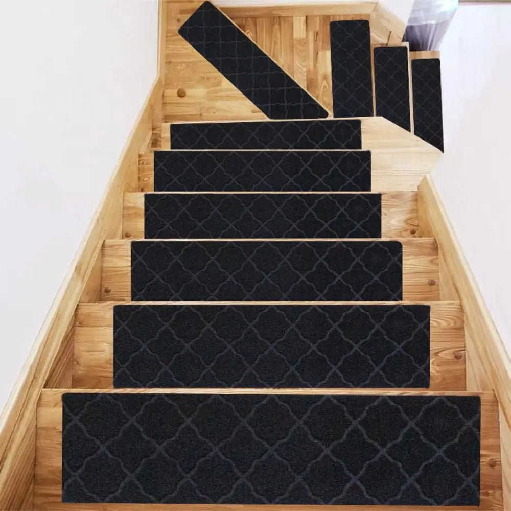 Self-adhesive Staircase Mat Non-slip Soft Stripe Stair Tread Carpet