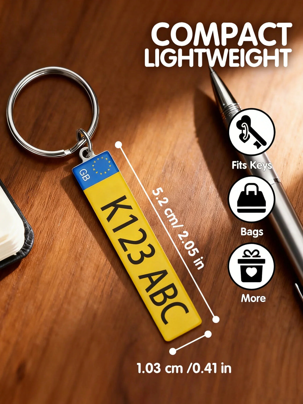 Custom License Plate Keychain | Personalized Name & Number