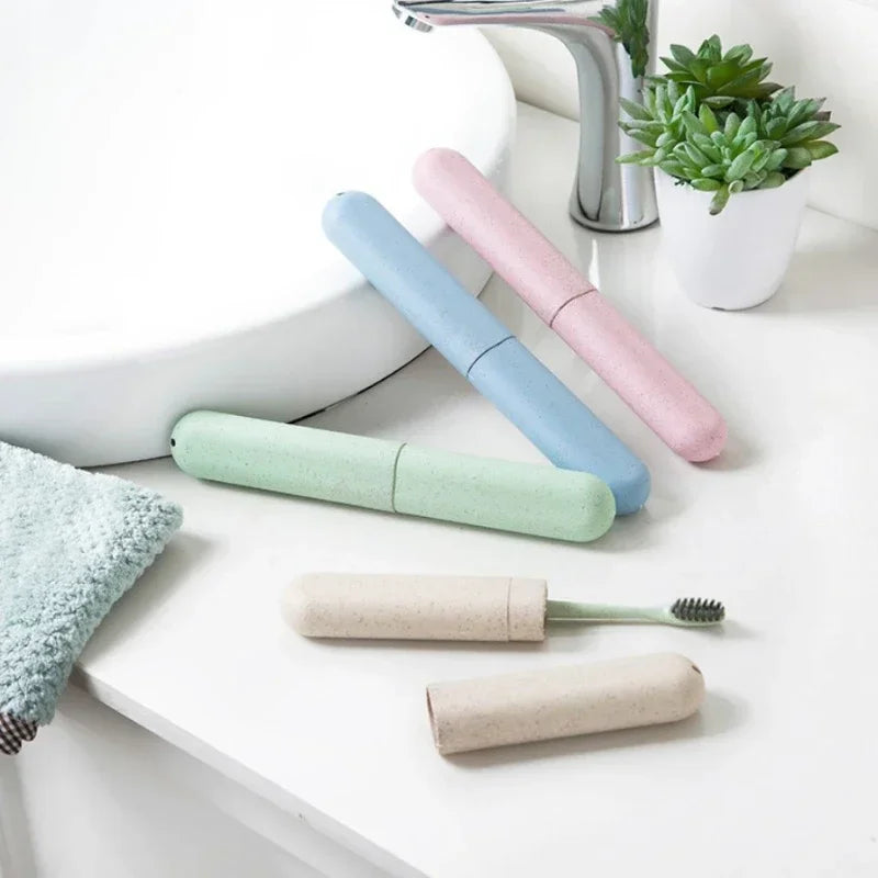 Portable Toothbrush Holder & Protective Cover Case | Wheat Straw