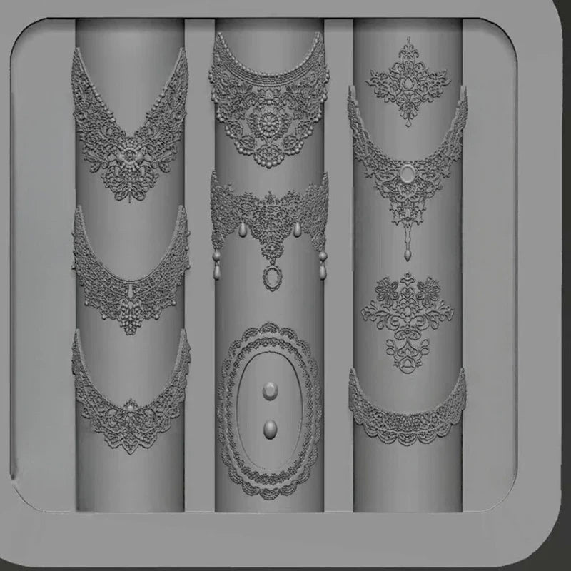 Silicone Lace Nail Mold | Embossed Manicure Stencil DIY