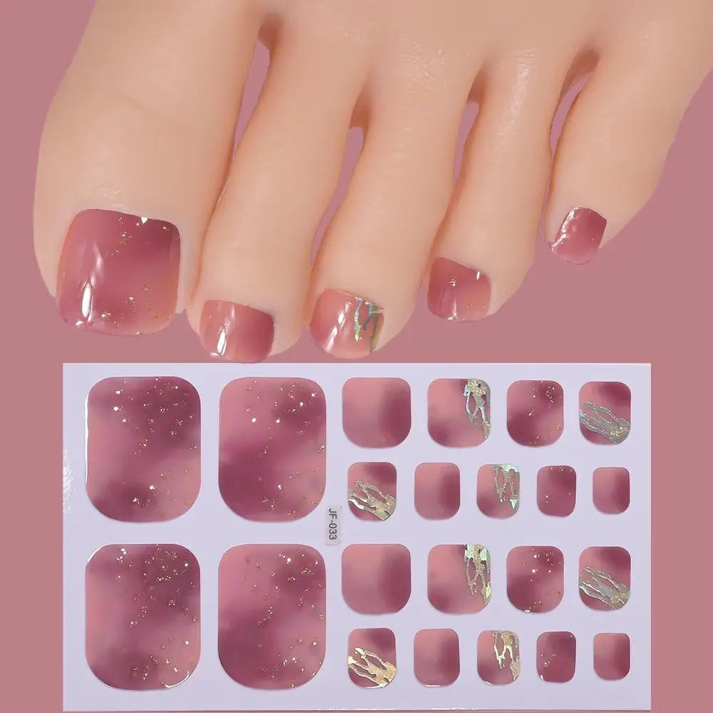 Glitter Toenail Stickers 22 Tips – Full Wrap Nail Decals