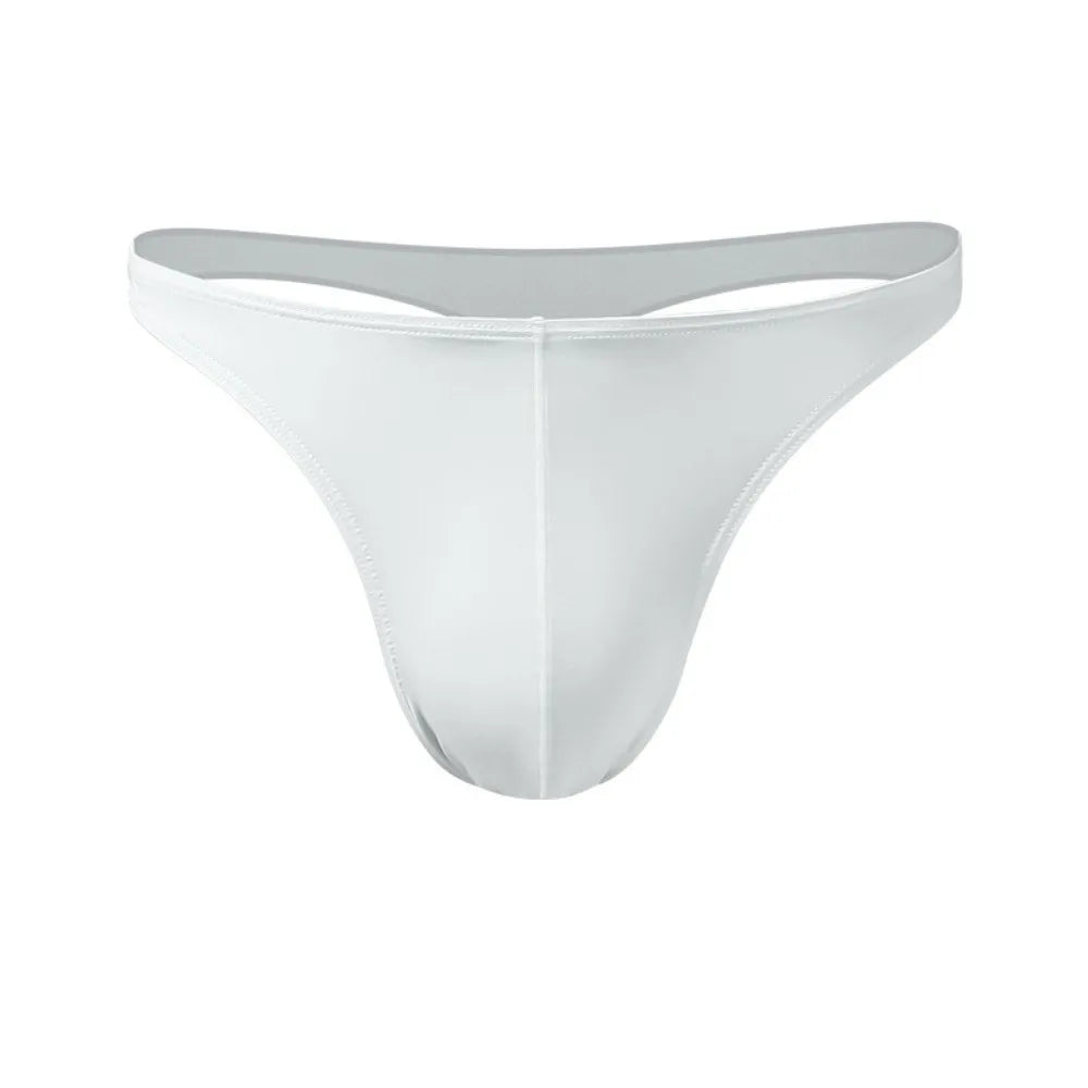 Men's Ice Silk Thong Underwear – Soft Low-Rise Nylon Briefs