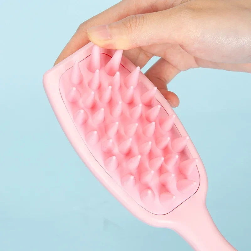 Silicone Scalp Massage Brush | Long Handle Shampoo & Scrubber