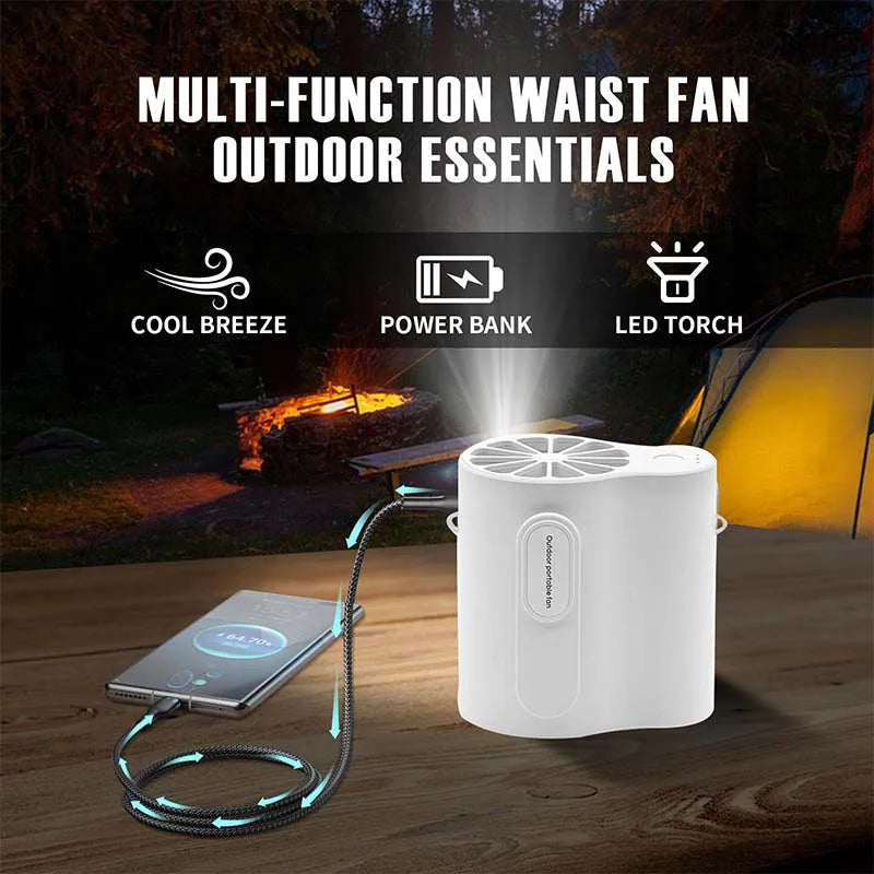 Wearable Waist Clip Fan | USB Portable Hands-Free Cooling Fan