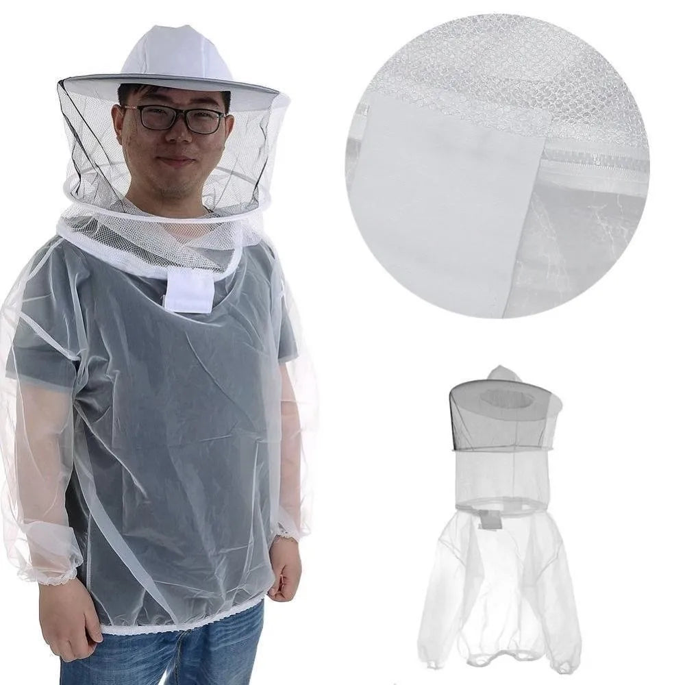 Breathable Mesh Beekeeping Jacket with Hooded Veil | Half Body