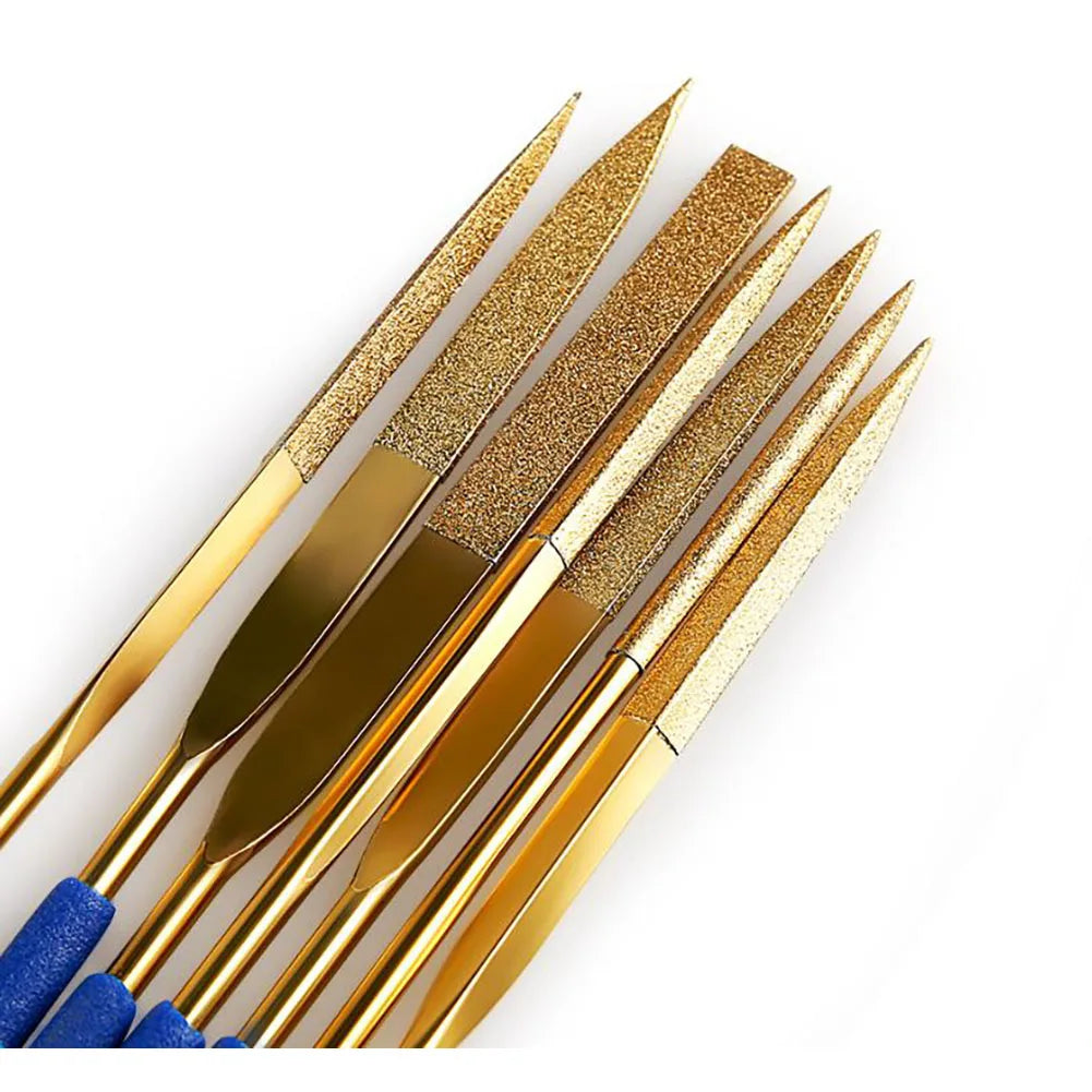 10-Piece Emery Needle File Set – Non-Slip Handles | Metal & Wood