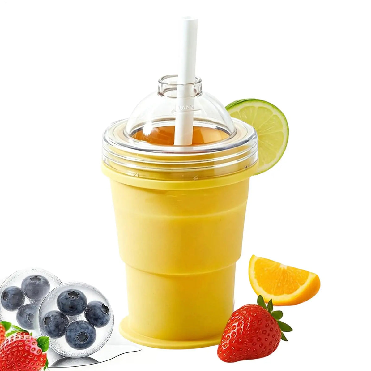 2-in-1 Foldable Silicone Ice Ball Maker Cup | Portable Mold