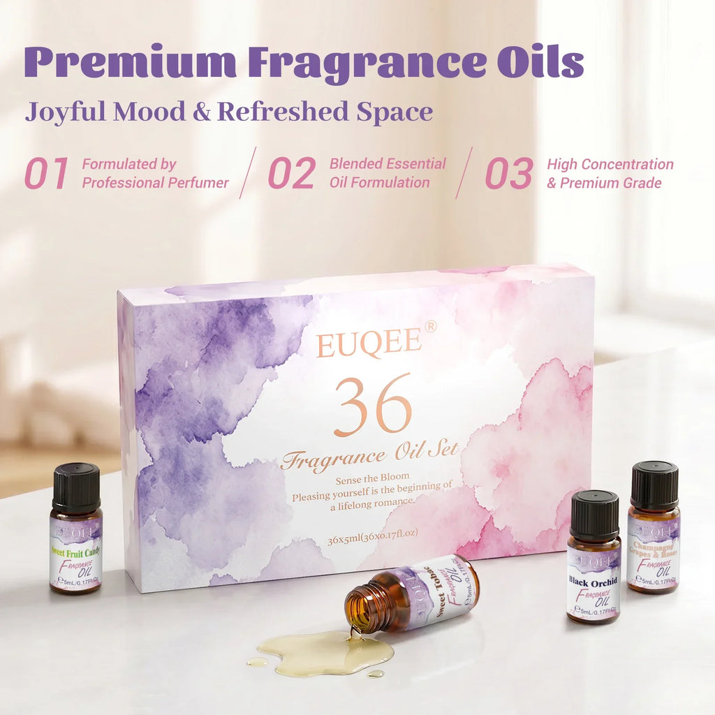 EUQEE 36-Piece Fragrance Oils Set – Candle & Diffuser Making