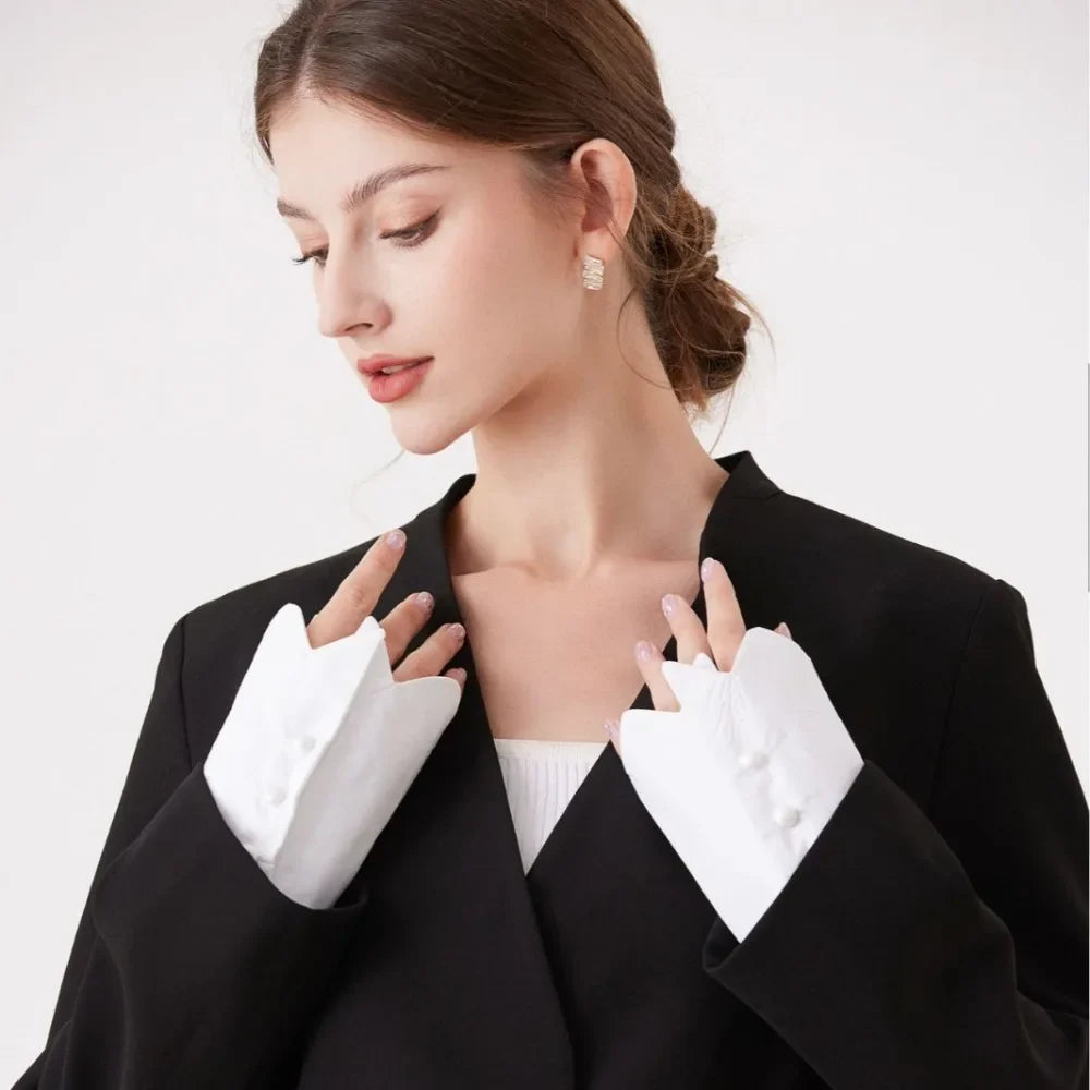 Women's Detachable Lace Arm Sleeves – Floral Embroidery Cuffs