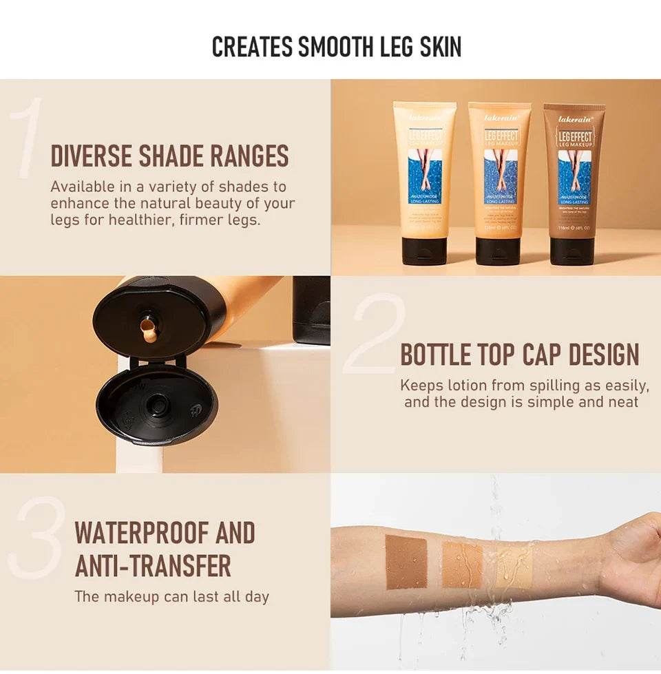 Bronze Body Tanning Cream | Waterproof Leg Makeup Foundation
