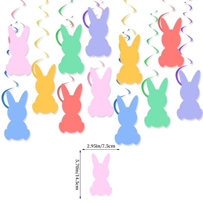 Easter Party Decoration Set – Bunny Flag & Flower Pull Banner