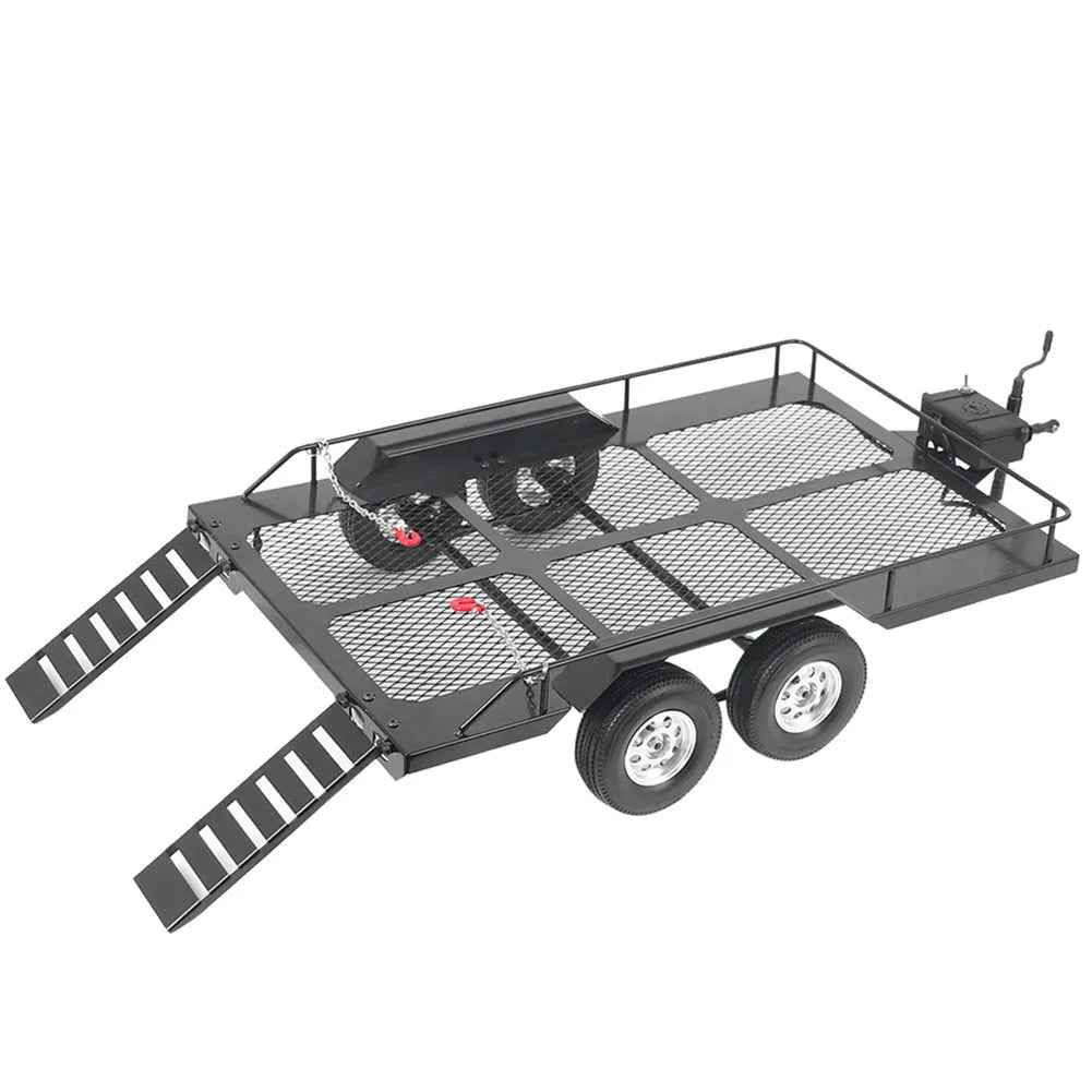1 10 Trail Metal Car Trailer Accessory Four Tires Fit RC4WD RC