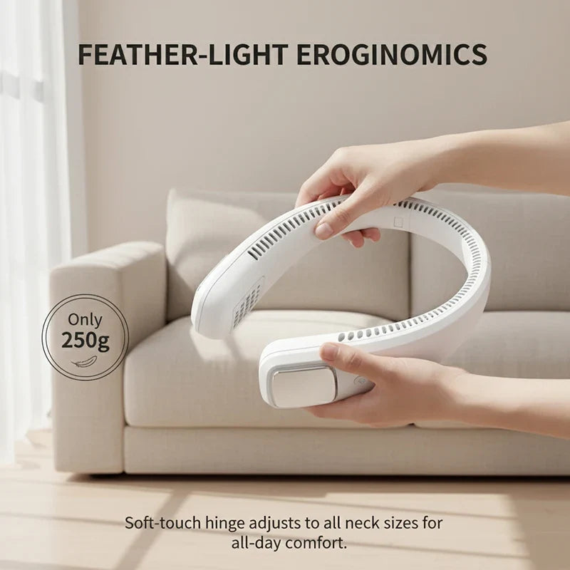 Bladeless USB Rechargeable Neck Fan – Hands-Free Portable