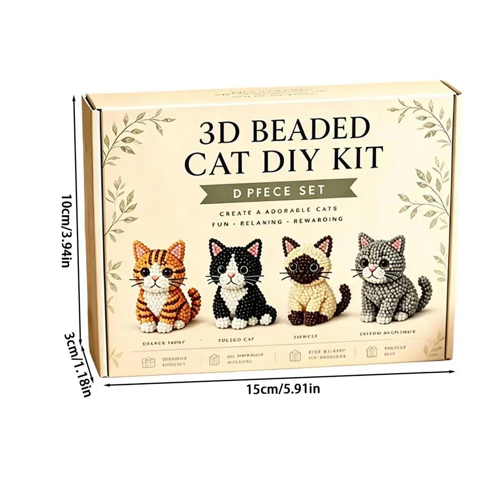 DIY Animal Beading Cute Beginner-friendly 3D Cat Funny Beadwork Desk
