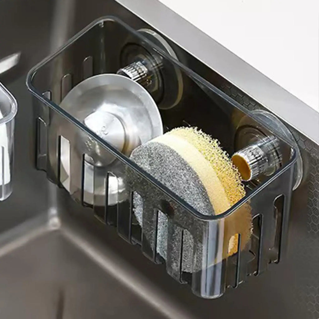 Suction Cup Sponge Holder | No-Drill Sink & Shower Organizer