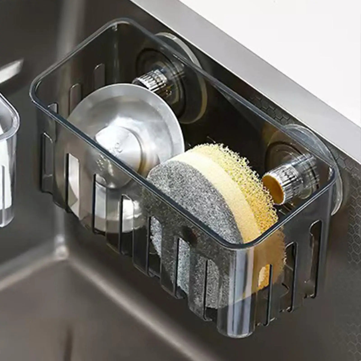 Suction Cup Sponge Holder | No-Drill Sink & Shower Organizer