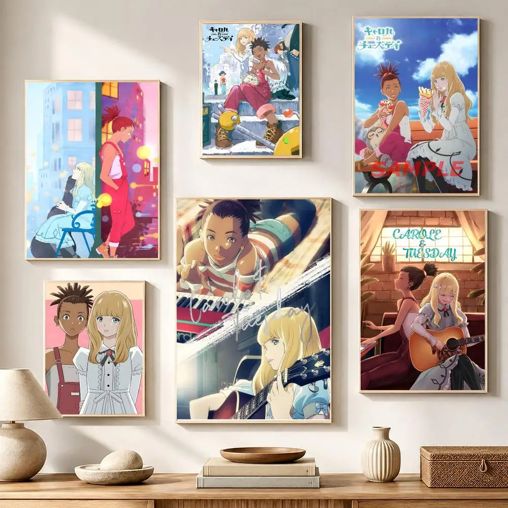 Carole & Tuesday Anime Poster – HD Waterproof PVC Wall Sticker