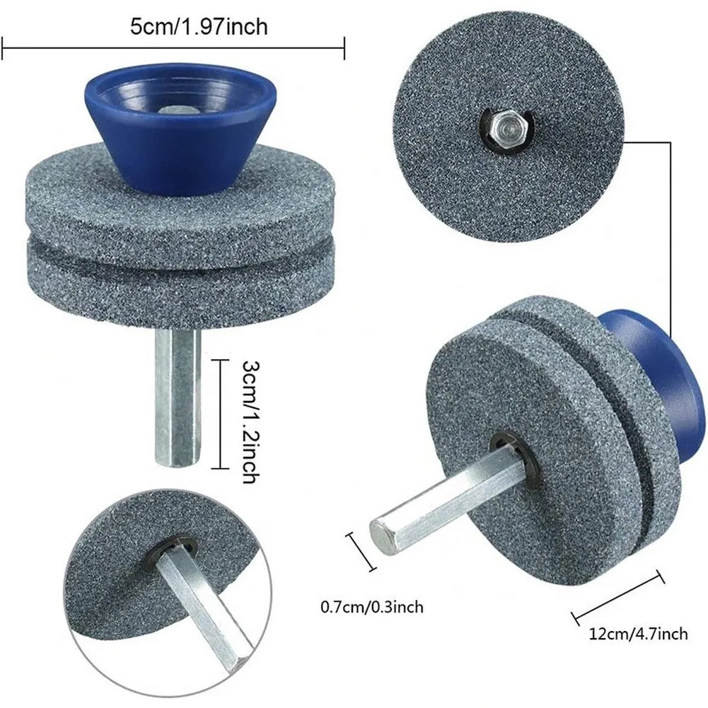 4-Piece Lawn Mower Blade Sharpener Kit – Drill Attachment