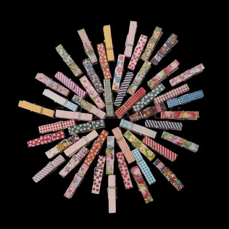 50-Pack Natural Wooden Mini Clips – Craft & Photo Clothespins