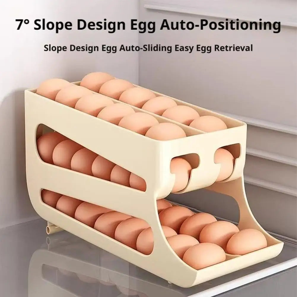3-Tier Automatic Egg Roller Organizer – Holds 60 Eggs