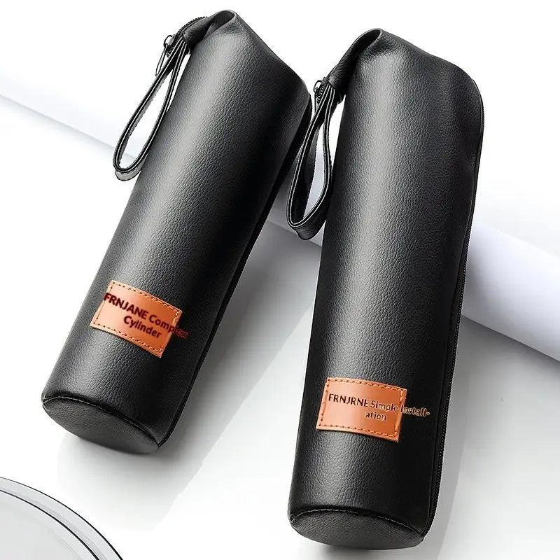 Leather Water Bottle Sleeve with Rope | Portable Cup Pouch