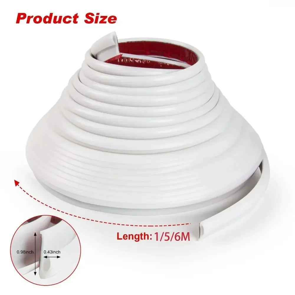 1 5 6M RV Rain Gutter Silicone Rubber Self-adhesive Backing Weather