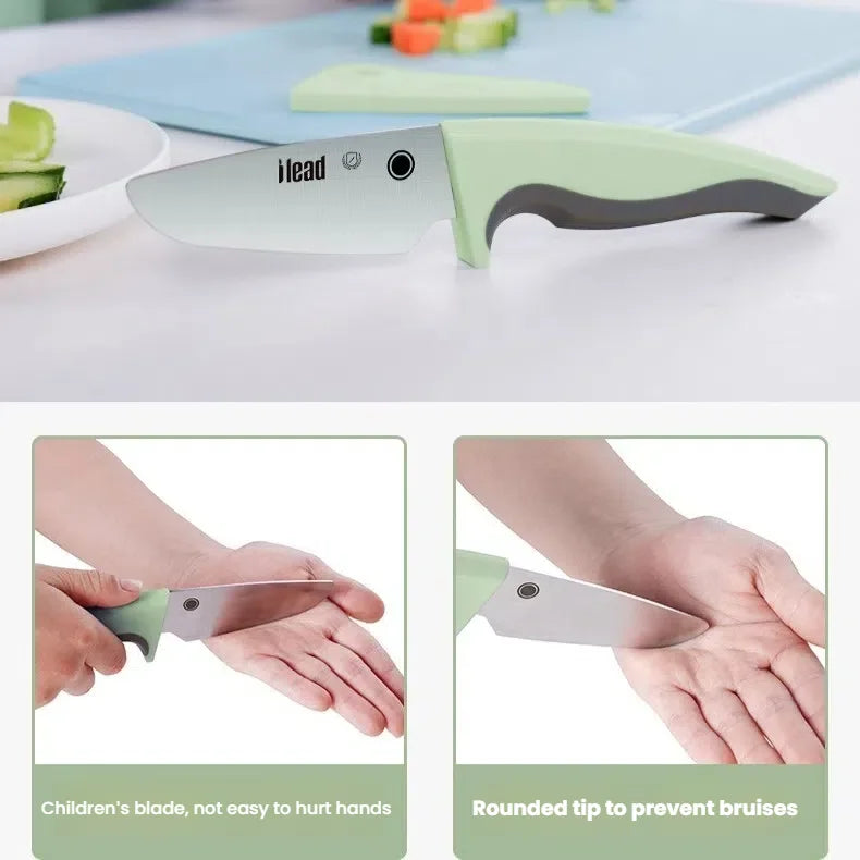 Kids' Safety Fruit Knife – Cartoon Crocodile Kitchen Knife