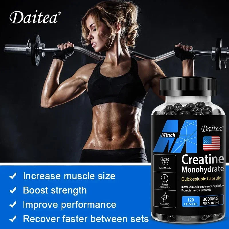 Creatine Monohydrate 3000mg Capsules – Strength & Muscle