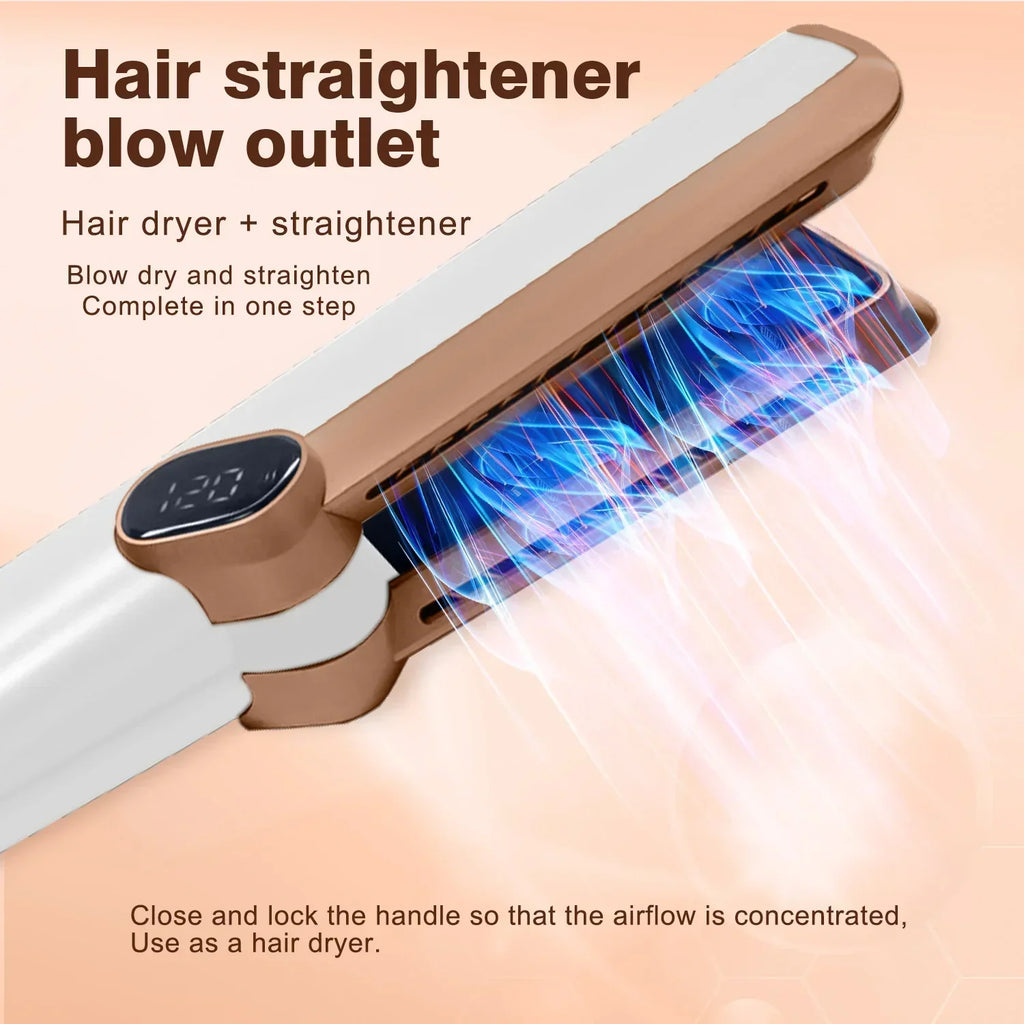 2-in-1 LCD Hair Straightener & Air Dryer | Wet & Dry