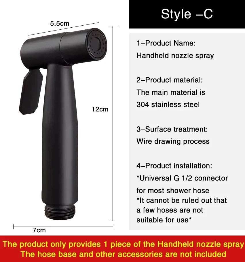 Handheld Bidet Sprayer | Self-Cleaning, G1/2 Universal Fit