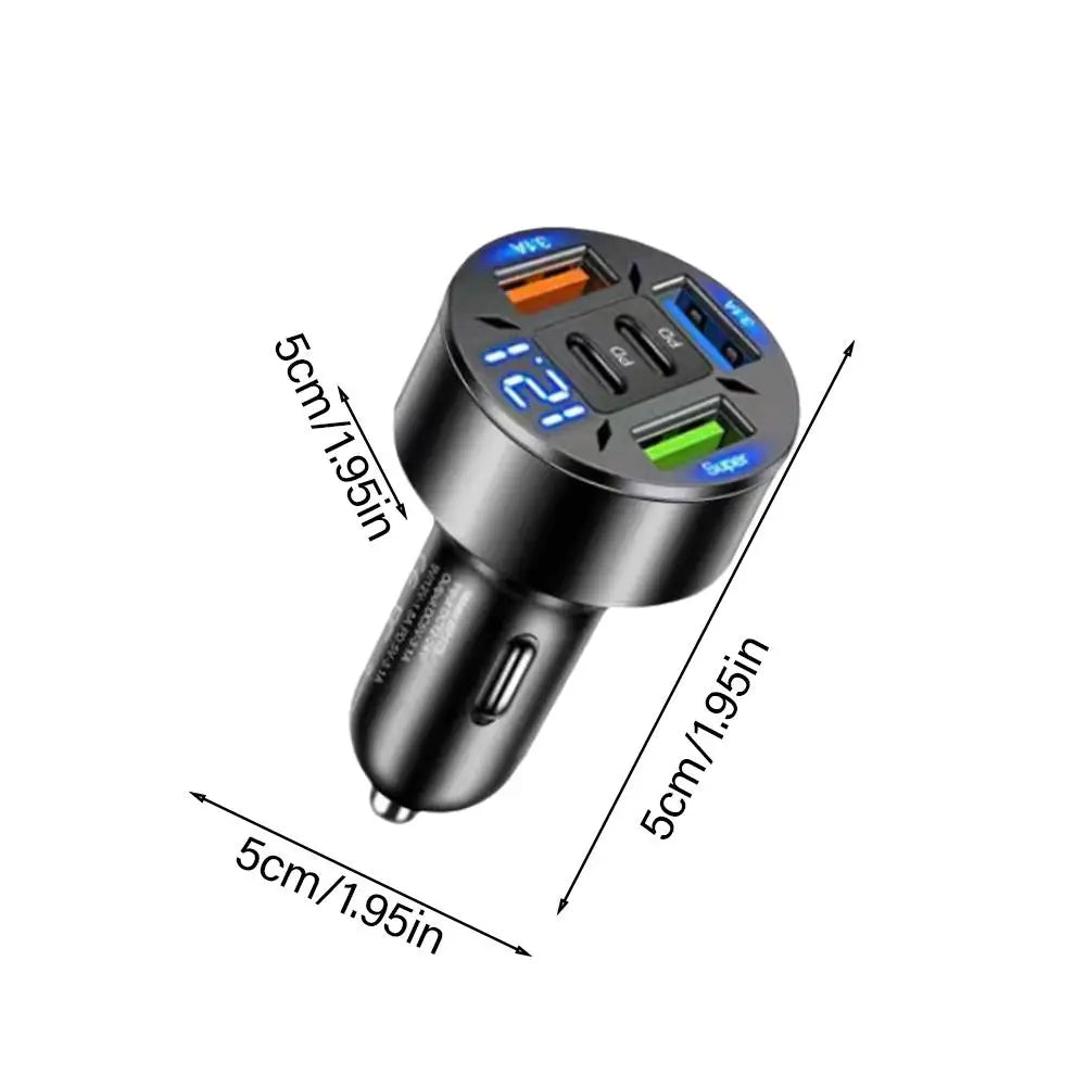 250W 5 Ports Car Charger Fast Charging 2PD QC3 0 3USB C Phone Adapter